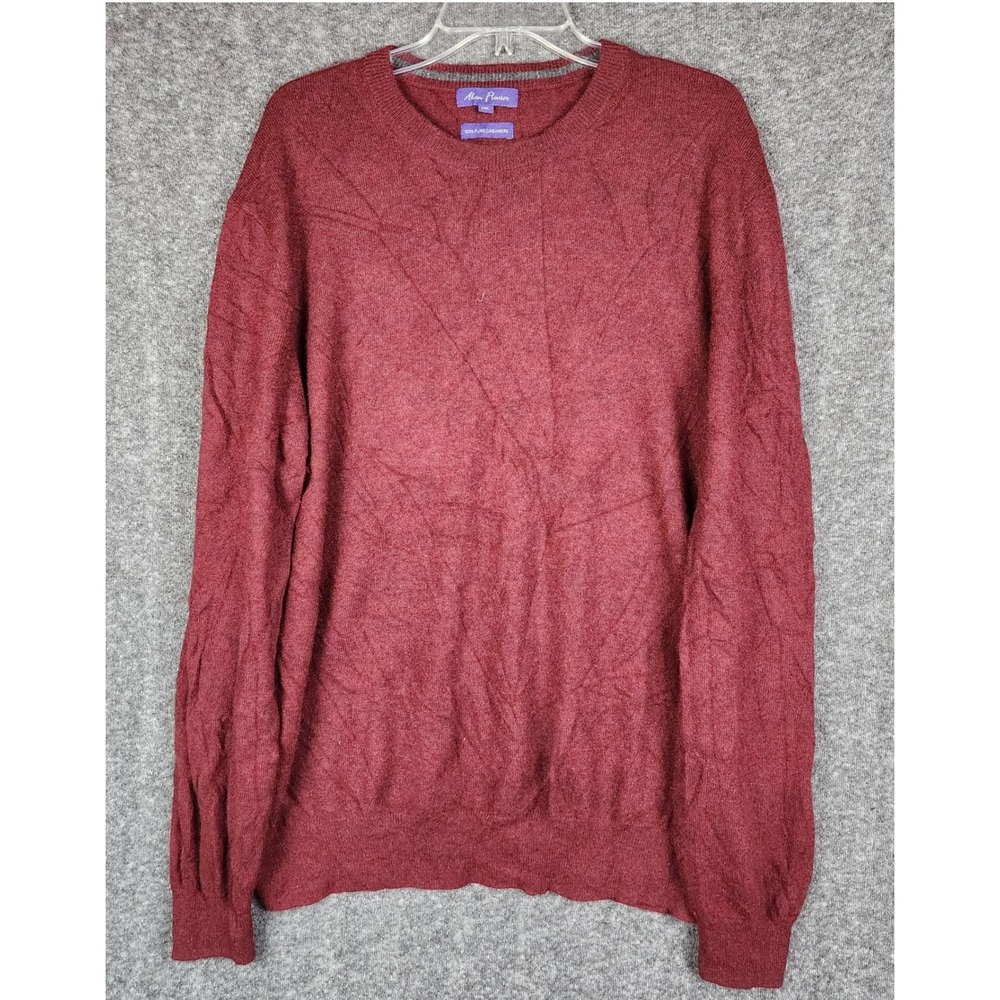 Alan Flusser Cashmere Sweater Womens XXL Burgundy Crew Neck Long Sleeve Knit